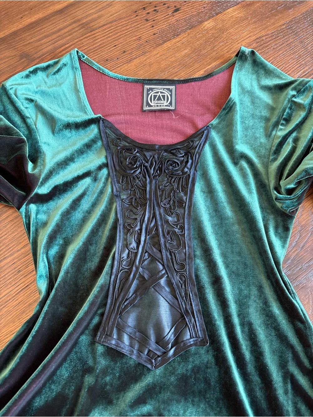 Vintage Whimsygoth  Witchy CYKXTEES Crushed Velvet Medieval Fairy Ball Gown, S
